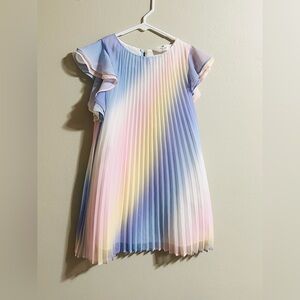 Rainbow Pleated Kids Dress